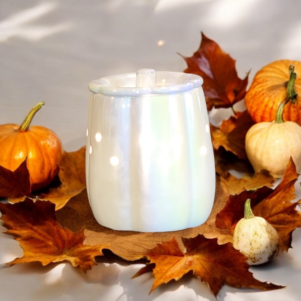 Candle & Wax Melting Warmer Electric Warmer Cozy Pumpkin Iridescent with Melt